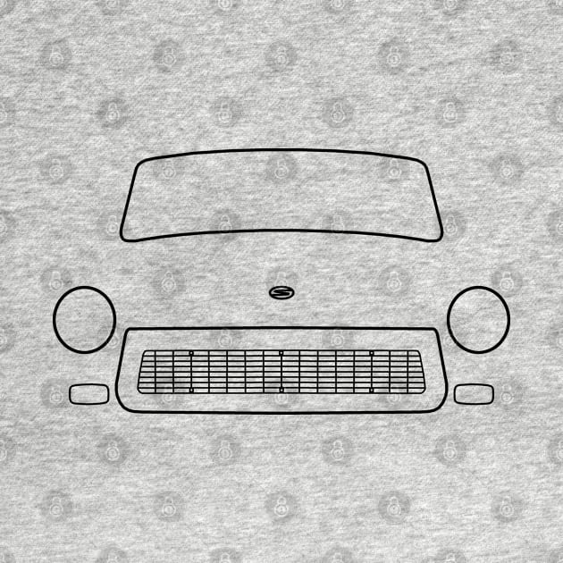 Trabant "Trabbi" car outline graphic (black) by soitwouldseem